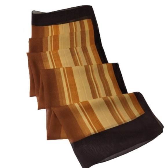 Brown Scarf Striped Scarf Stripes Fashion Scarf-NEW - Picture 1 of 4